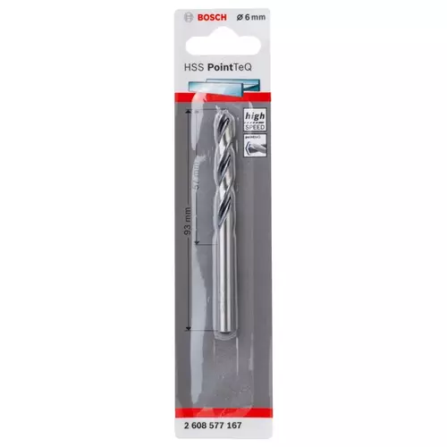 BOSCH Skrutkovitý vrták HSS PointTeQ 6,0 mm