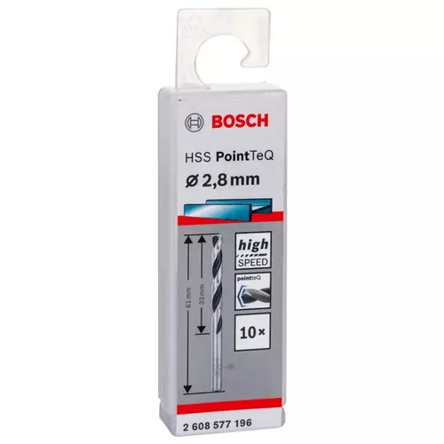 BOSCH Skrutkovitý vrták HSS PointTeQ 2,8 mm