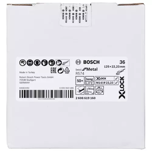 BOSCH Fíbrový kotúč PRO R574 X-Lock, 125 mm, G36 (23)