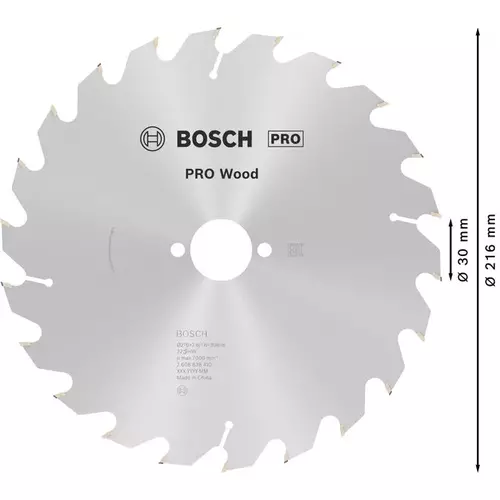 BOSCH Kotúč PRO Wood na drevo pre okružné píly, 216 x 2,6 x 30 mm (5)