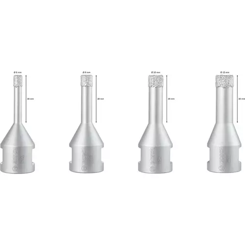 BOSCH Sada vŕtacích koruniek PRO Ceramic dry M14, 6 × 30, 8 × 30, 10 × 30, 12 × 30 mm, 4 ks