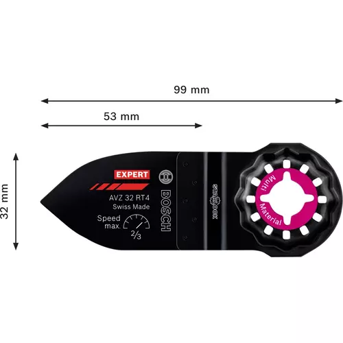 BOSCH Multifunkčná brúsna doska EXPERT Sanding Finger Coarse AVZ 32 RT4, 32 x 53 mm (4)