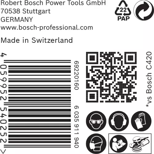 BOSCH Brúsny papier EXPERT M480 pre excentrické brúsky, 125 mm, zrnitosť 320, 50 ks (6)