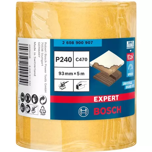 BOSCH Rolka brúsneho papiera EXPERT C470 na ručné brúsenie, 93 mm, 5 m, zrnitosť 240 (3)