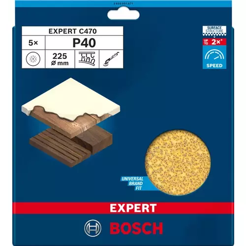 BOSCH Brúsny papier EXPERT C470 225 mm, G 40, 5 ks (3)