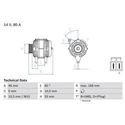 Alternátor BOSCH 0 986 084 210