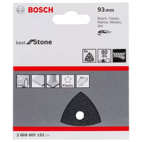 BOSCH Brúsny papier PRO F355, 93 mm, G80, 5 ks (21)