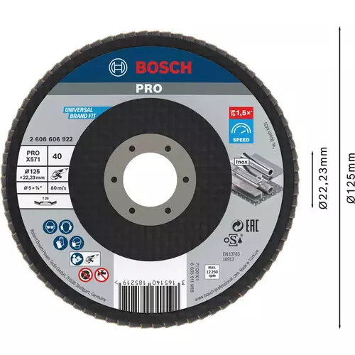 BOSCH Lamelový brúsny kotúč PRO X571, 125 mm, G40 (3)