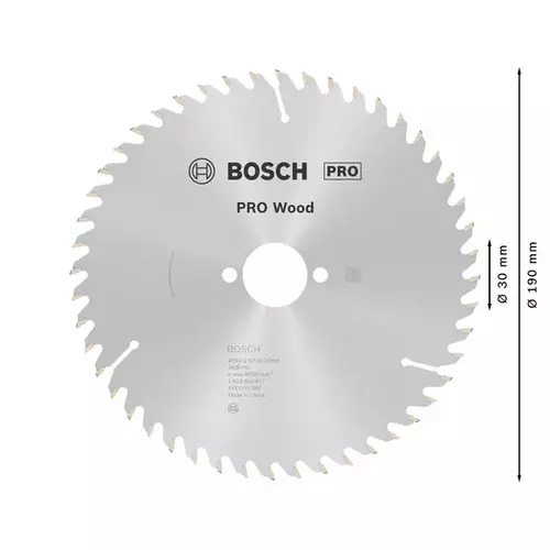 BOSCH Kotúč PRO Wood na drevo pre okružné píly, 190 x 2,6 x 30 mm (5)