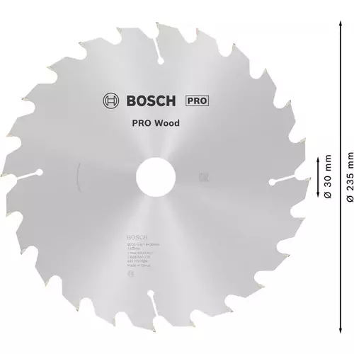 BOSCH Kotúč PRO Wood na drevo pre okružné píly, 235 x 2,8 x 30 mm (5)