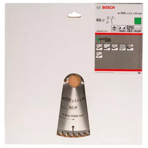 BOSCH Kotúč PRO Wood na drevo pre okružné píly, 250 x 3,2 x 30 mm (20)