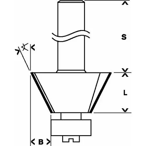 BOSCH Zarovnávacia fréza na laminát, 8 mm, d1 = 23,7 mm, b = 5,5 mm, l = 12 mm, g = 54 mm, 25° (5)