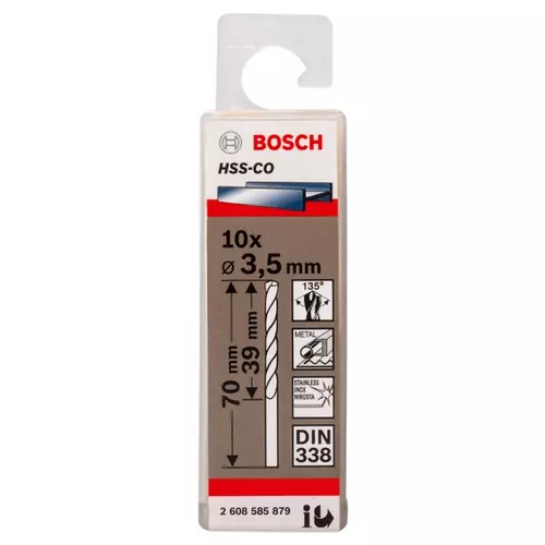 BOSCH Špirálový vrták do kovu PRO Stainless Steel HSS-Co, 3.5 × 39 × 70 mm, 10 ks (19)