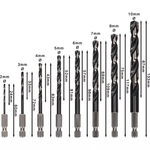 BOSCH Sada skrutkovicových vrtákov PRO Metal HSS-G Impact, 8 ks