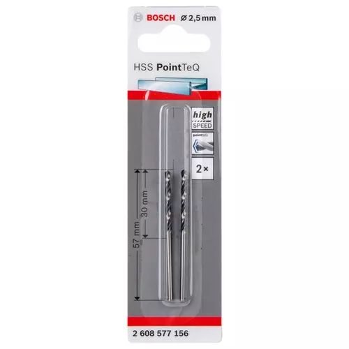 BOSCH Skrutkovitý vrták HSS PointTeQ 2,5 mm