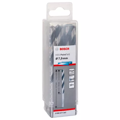 BOSCH Skrutkovitý vrták HSS PointTeQ 7,9 mm