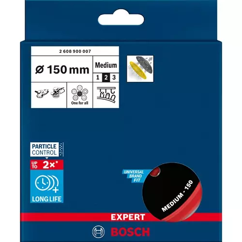 BOSCH Univerzálna brúsna podložka EXPERT Multihole, 150 mm, stredne tvrdá (4)