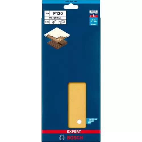 BOSCH Brúsny papier EXPERT C470 so 14 otvormi pre orbitálne brúsky 115 x 280 mm, zrnitosť 120, 10 ks (3)