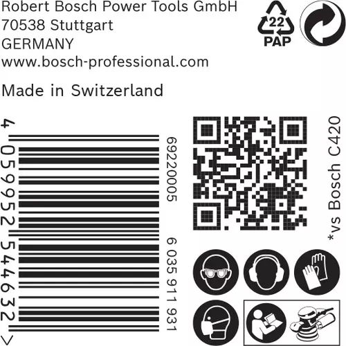 BOSCH Brúsny papier EXPERT C470 s viacerými otvormi pre excentrické brúsky, 125 mm, zrnitosť 60, 50 ks (6)