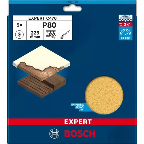 BOSCH Brúsny papier EXPERT C470 225 mm, G 80, 5 ks (3)