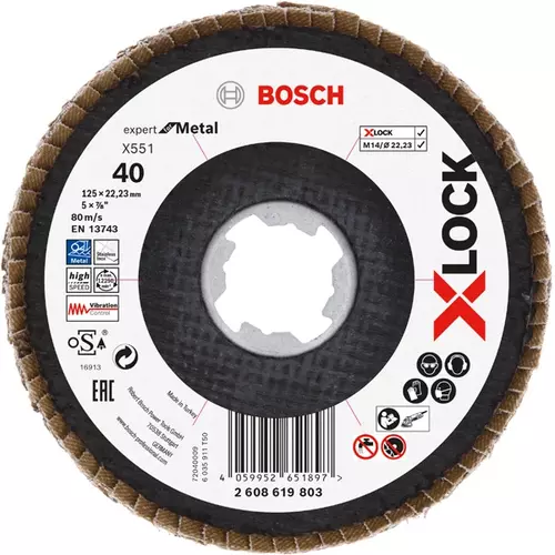 BOSCH Lamelový brúsny kotúč X-LOCK X551 Expert for Metal