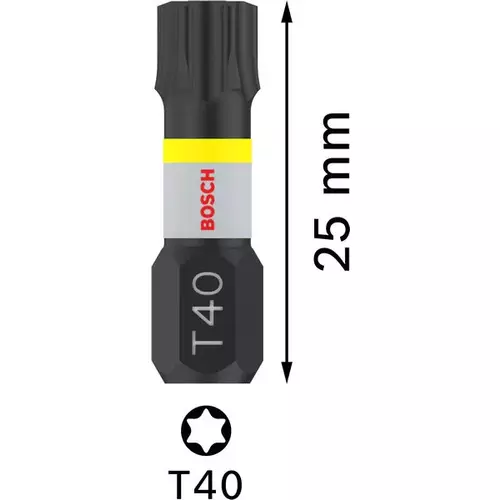 BOSCH Bit PRO Torx Impact, T40, 25 mm, 2 ks (4)