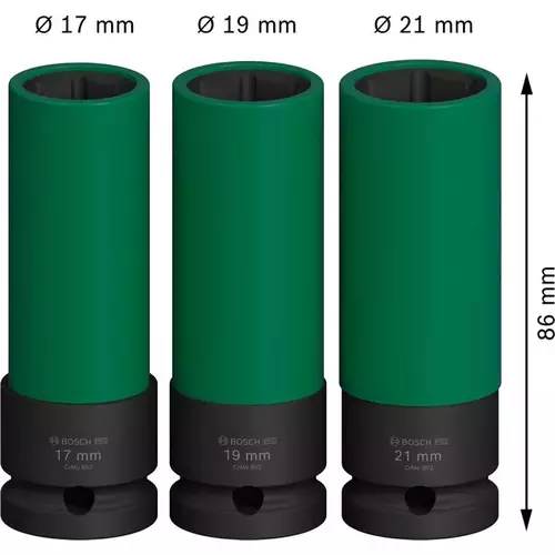 BOSCH Sada nástrčných kľúčov PRO Impact Socket Set, PET kryty, 1/2