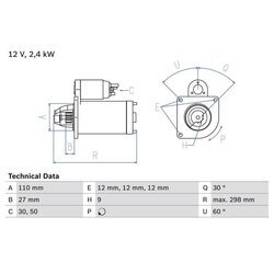 Štartér BOSCH 0 986 012 670