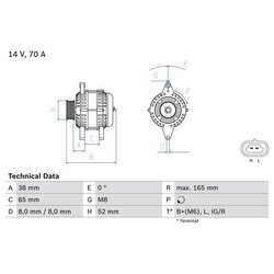 Alternátor BOSCH 0 986 082 910