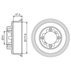 Brzdový bubon BOSCH 0 986 477 154
