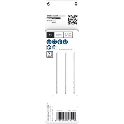 BOSCH List do priamočiarej píly PRO Multi Material thick and thin T345XF, 132 mm, 3 ks (3)