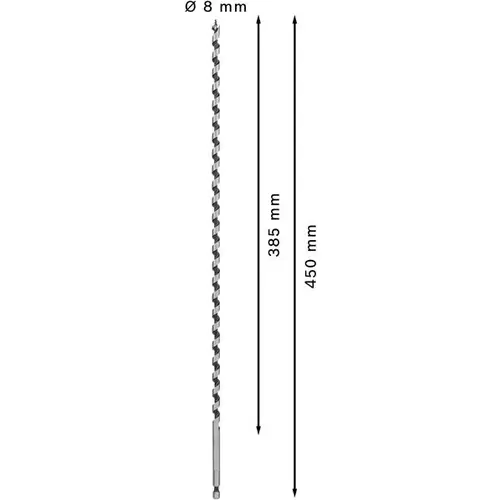 BOSCH Hadovitý vrták do dreva PRO Wood, 8 x 385 x 450 mm
