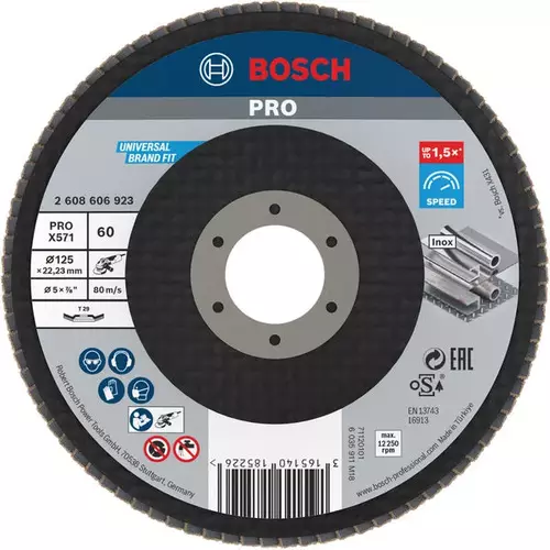 BOSCH Lamelový brúsny kotúč PRO X571, 125 mm, G60