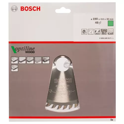 BOSCH Kotúč PRO Wood na drevo pre okružné píly, 190 x 2,6 x 30 mm (20)