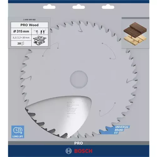 BOSCH Kotúč PRO Wood na drevo pre okružné píly, 315 x 3,2 x 30 mm (4)