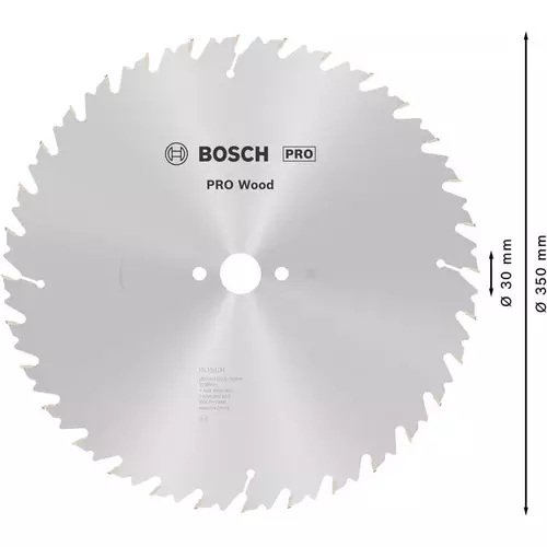 BOSCH Kotúč PRO Wood cordless na drevo pre akumulátorové okružné píly, 350 x 3,5 x 30 mm (5)