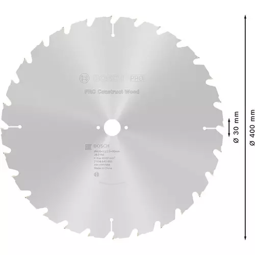 BOSCH Kotúč PRO Construct Wood na drevo pre okružné píly, 400 x 3,5 x 30 mm (5)