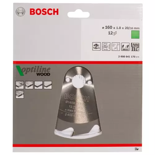 BOSCH Kotúč PRO Wood na drevo pre okružné píly, 160 x 1,8 x 20 mm (20)