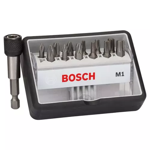 BOSCH 12+1-dielna sada skrutkovacích bitov M PH/PZ/T Robust Line, verzia Extra Hard