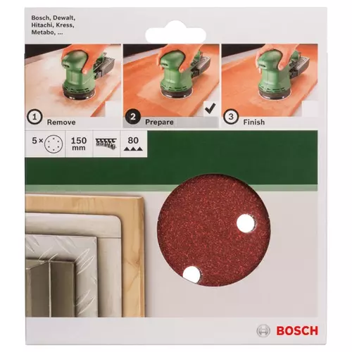 BOSCH 5-dielna sada brúsnych listov pre excentrické brúsky (3)