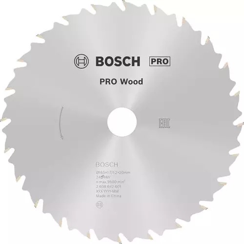 BOSCH Kotúč PRO Wood na drevo pre okružné píly, 165 x 1,7 x 20 mm (6)