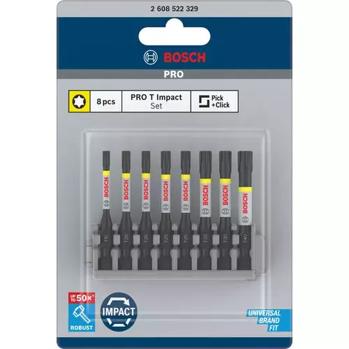 BOSCH Bit PRO Torx Impact, T15, T20 (x2), T25 (x2), T30 (x2), T40, 55 mm, 8 ks (3)