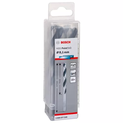 BOSCH Skrutkovitý vrták HSS PointTeQ 8,1 mm