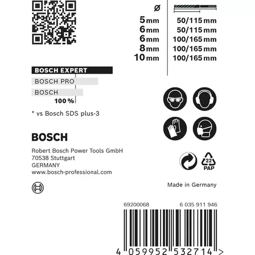 BOSCH Sada príklepových vrtákov EXPERT SDS plus-7X, 5/6/6/8/10 mm, 5 ks (2)