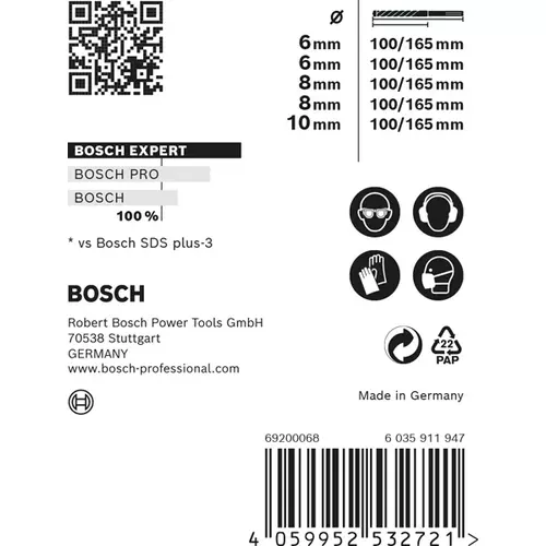 BOSCH Sada príklepových vrtákov EXPERT SDS plus-7X, 6/6/8/8/10 mm, 5 ks (2)