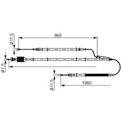 Ťažné lanko parkovacej brzdy BOSCH 1 987 482 805