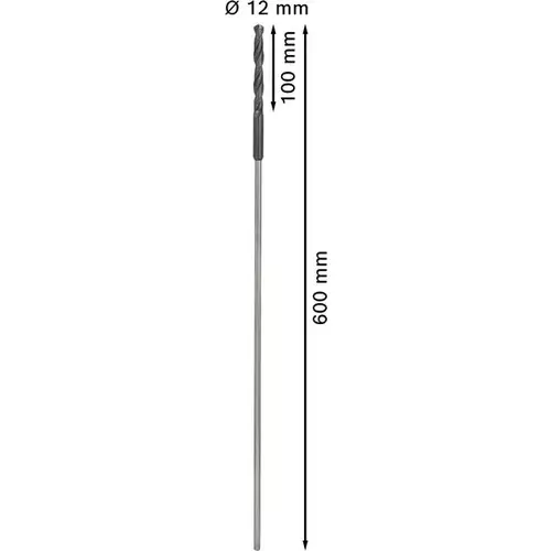 BOSCH Montážny vrták do dreva PRO Wood HSS, 12 x 100 x 600 mm