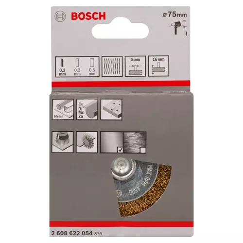 BOSCH Drôtené koleso PRO Multi Material clean, rovná stopka, 75 x 0,2 mm (12)