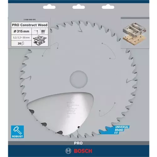 BOSCH Kotúč PRO Construct Wood na drevo pre okružné píly, 315 x 3,2 x 30 mm (4)