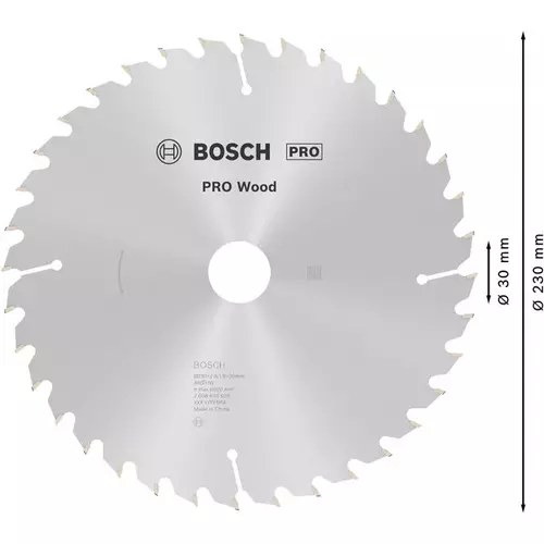 BOSCH Kotúč PRO Wood na drevo pre okružné píly, 230 x 2,8 x 30 mm (5)